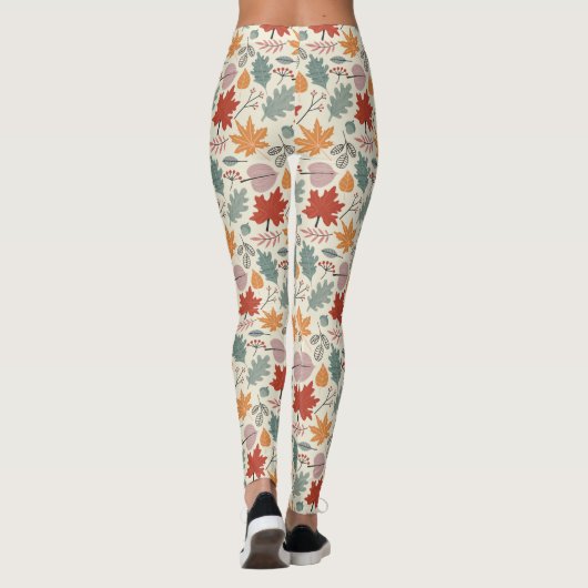  herfstbladeren en eikels leggings (Achterkant)