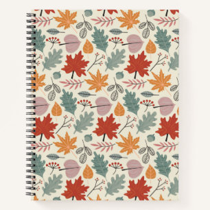 herfstbladeren en eikels notitieboek