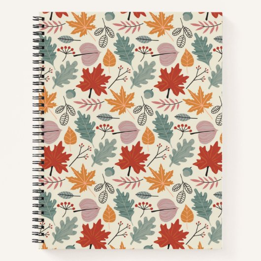  herfstbladeren en eikels notitieboek (Voorkant)