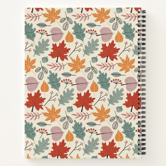  herfstbladeren en eikels notitieboek (Achterkant)