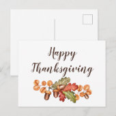 Herfstbladeren en eikels op maat briefkaart (Voorkant / Achterkant)