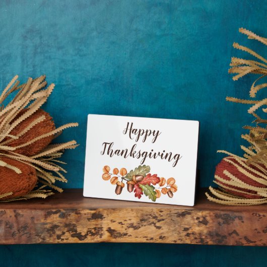 Herfstbladeren en eikels op maat fotoplaat (Zijkant)