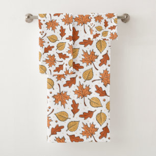 Herfstbladeren en eikels patroon bad handdoek
