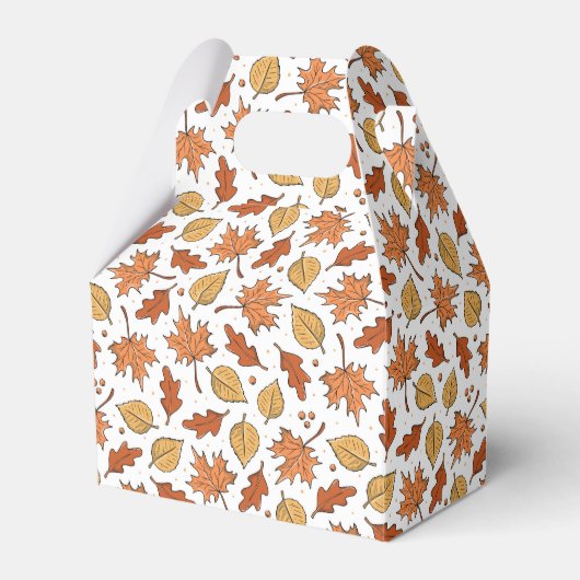 Herfstbladeren en eikels patroon bedankdoosjes (Voorkant Zijde)