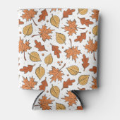 Herfstbladeren en eikels patroon blikjeskoeler (Voorkant)