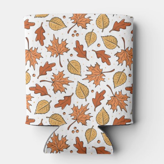 Herfstbladeren en eikels patroon blikjeskoeler (Achterkant)