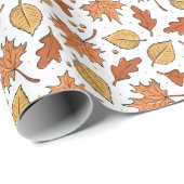 Herfstbladeren en eikels patroon cadeaupapier (Rol Hoek)