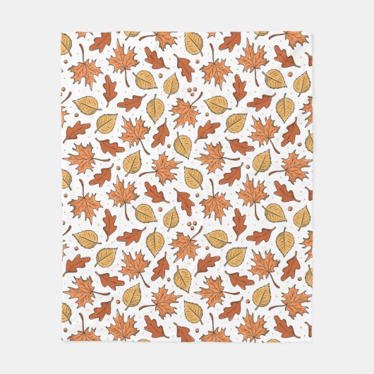 Herfstbladeren en eikels patroon fleece deken (Voorkant)