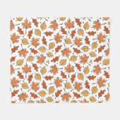 Herfstbladeren en eikels patroon fleece deken (Voorkant (Horizontaal))
