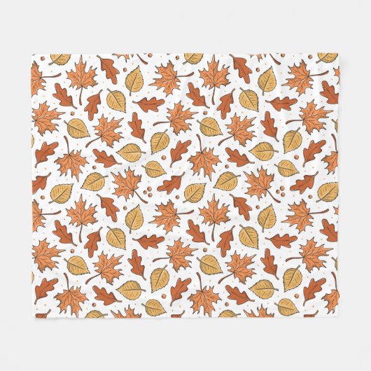 Herfstbladeren en eikels patroon fleece deken (Voorkant (Horizontaal))