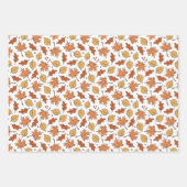 Herfstbladeren en eikels patroon inpakpapier vel (Voorkant)