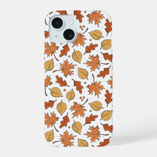 Herfstbladeren en eikels patroon iPhone 15 case