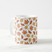 Herfstbladeren en eikels patroon koffiemok (Voorkant links)