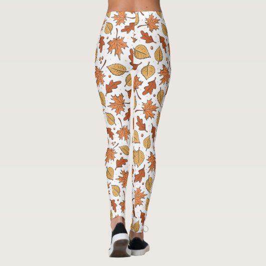 Herfstbladeren en eikels patroon leggings (Achterkant)