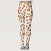 Herfstbladeren en eikels patroon leggings (Voorkant)