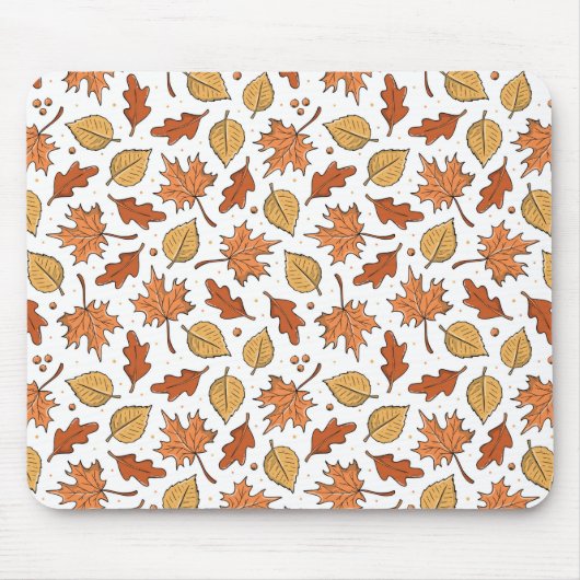 Herfstbladeren en eikels patroon muismat (Voorkant)