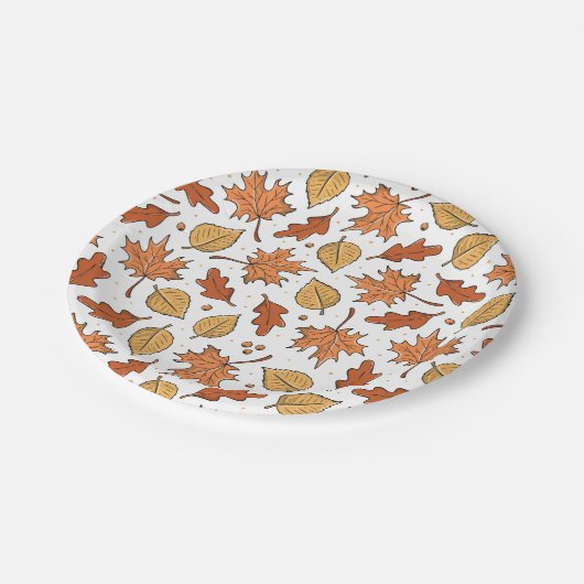 Herfstbladeren en eikels patroon papieren bordje (Gekanteld)