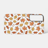 Herfstbladeren en eikels patroon samsung galaxy hoesje (Achterkant horizontaal)