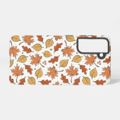 Herfstbladeren en eikels patroon samsung galaxy hoesje (Achterkant horizontaal)