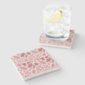 Herfstbladeren en eikels patroon stenen onderzetter (Zijkant)