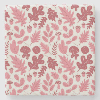 Herfstbladeren en eikels patroon stenen onderzetter