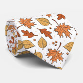 Herfstbladeren en eikels patroon stropdas (Opgerold)