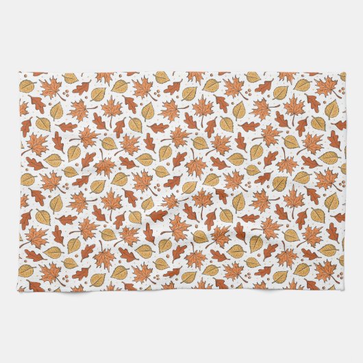 Herfstbladeren en eikels patroon theedoek (Horizontaal)