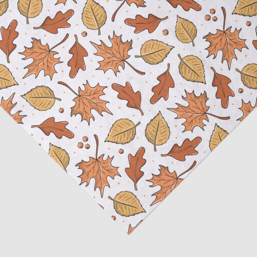 Herfstbladeren en eikels patroon tissuepapier (Detail)