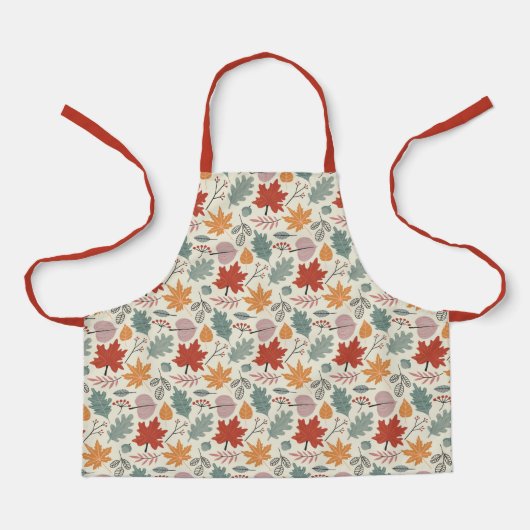  herfstbladeren en eikels schort (Voorkant)