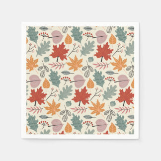 herfstbladeren en eikels servet
