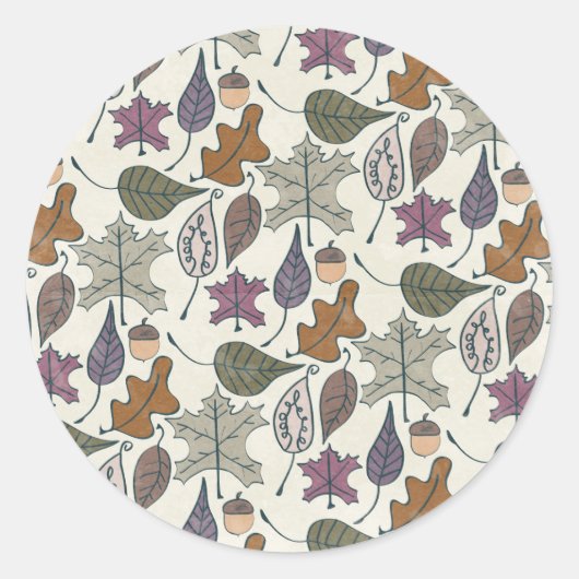 Herfstbladeren en eikels Stickers (Voorkant)