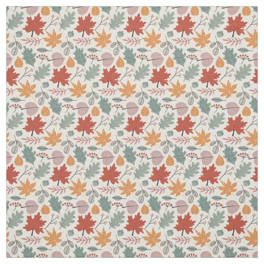  herfstbladeren en eikels stof (Swatch)