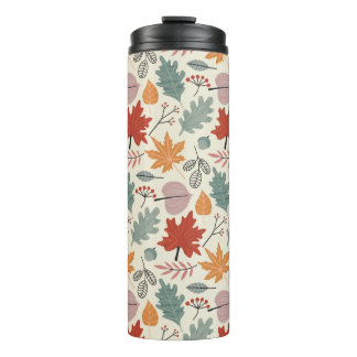  herfstbladeren en eikels thermosbeker