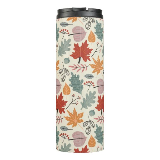  herfstbladeren en eikels thermosbeker (Achterkant)