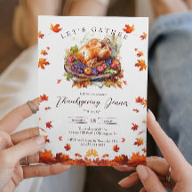 Herfstbladeren en geroosterde kalkoen Thanksgiving