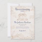 Herfstbladeren en Gold Housewarming Party Kaart (Voorkant)