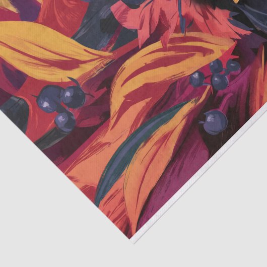 Herfstbladeren en Herfst Tuin Bloemen Tissuepapier (Detail)