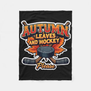 Herfstbladeren En Hockey Alsjeblieft Fall Lover Sp Fleece Deken
