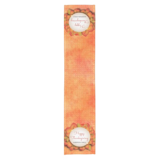 Herfstbladeren en kalkoen korte tafelloper (Voorkant)