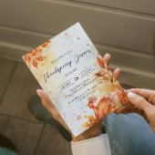 Herfstbladeren en kalkoen rood en geel Thanksgivin Kaart