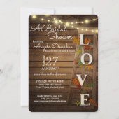 Herfstbladeren en Ladder Rustiek Vrijgezellenfeest Kaart (Voorkant)