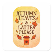 Herfstbladeren en Lattes Sticker alstublieft
