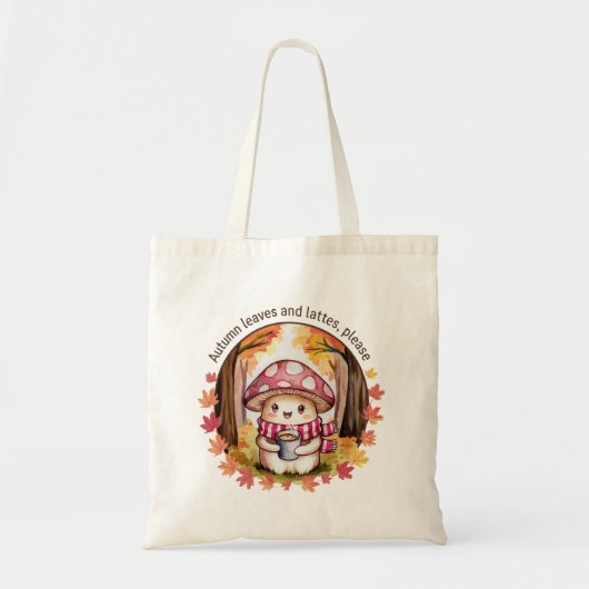 Herfstbladeren en lattes tote bag (Voorkant)