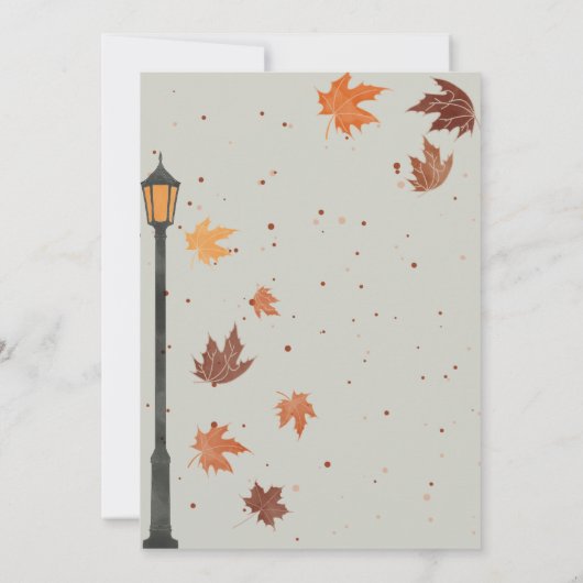 Herfstbladeren en lichten save the date (Achterkant)