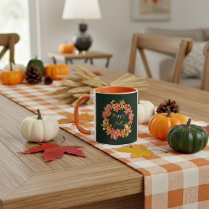 Herfstbladeren en lieveheersbeestjes met aanpasbar mok