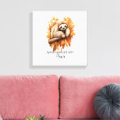 Herfstbladeren en luiaard alsjeblieft canvas afdruk (Insitu (Woonkamer))