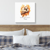 Herfstbladeren en luiaard alsjeblieft canvas afdruk (Insitu (Slaapkamer))