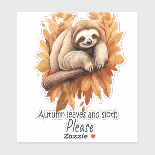 Herfstbladeren en luiheid alsjeblieft sticker (Vel)