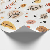 Herfstbladeren en Natuur Elementen Patroon Cadeaupapier (Hoek)