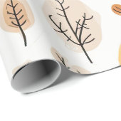 Herfstbladeren en Natuur Elementen Patroon Cadeaupapier (Rol Hoek)
